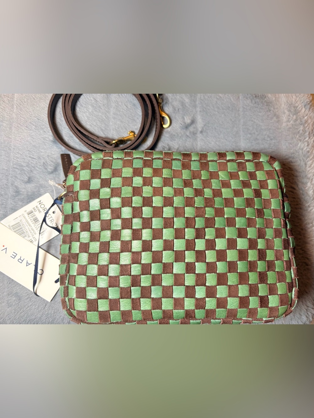 Brand new Clare V midi sac in deep pine and chocolate NWT - Picture 3 of 8
